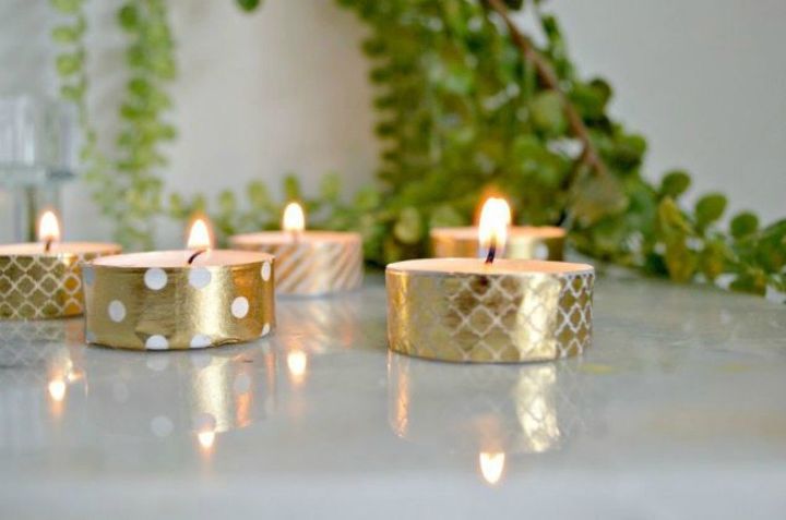 seja a melhor anfitri do bairro com esses 16 truques caseiros, Washi Tape e Velas Tealight