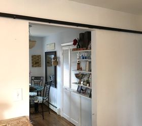 sliding faux barn door, doors, outdoor living