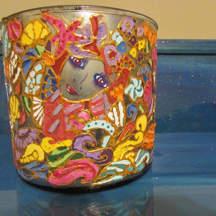 mermaid hide and seek unicorn spit faux stained glass glass bowl