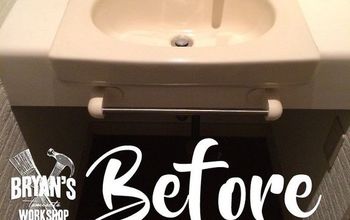  DIY antes e depois da pia do banheiro e atualização do teto
