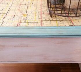 give new life to an old table with a map, painted furniture