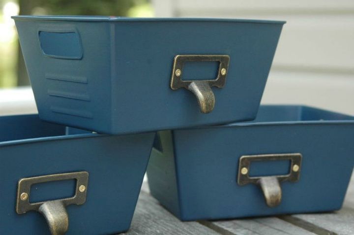 you need to try these dollar store bucket ideas, Turn them into miniature locker shelves