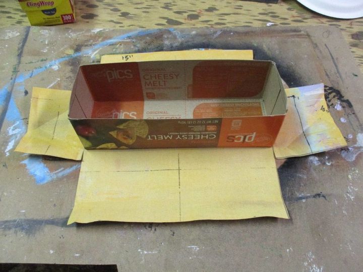 caja de queso cubierta de tela reutilizada caja de regalo