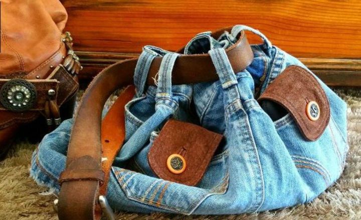 corta los cinturones viejos para estas 13 increbles ideas de decoracin, Bolsa de jean