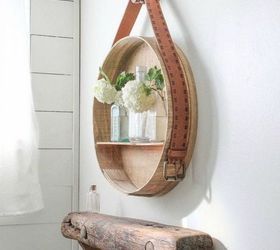 cut up old belts for these 13 amazing decor ideas, Strap them to a cheese box for cute shelving