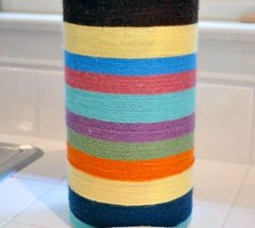 dont throw away that oatmeal container before you see these 14 idea, Yarn bomb in into a custom container