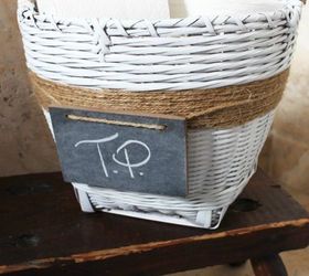 s dress up your bathroom in less than one minute really, bathroom ideas, Or keep it in a twine covered basket