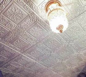s x ways you never thought of using tile in your home, home decor, As the faux tin ceiling in your dining room