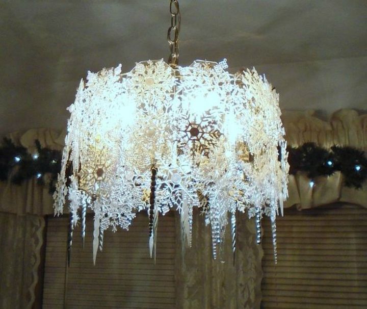 s start pinning these are the popular kitchen pinterest posts of 2016, kitchen design, This decorated snowflake chandelier