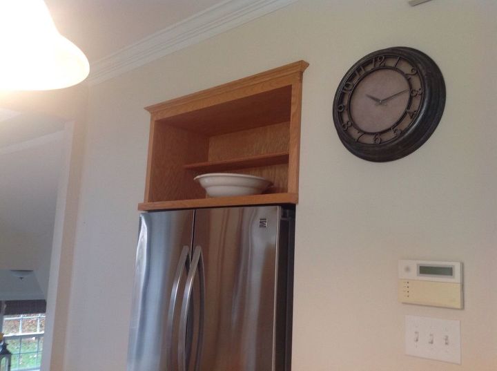 q shelf above refrigerator, appliances, shelving ideas
