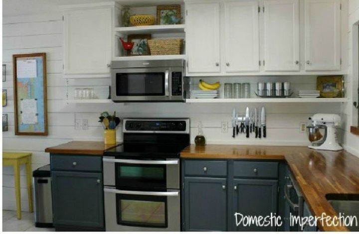 15 clever ways to add more kitchen storage space with open shelves, Add a layer underneath cabinets