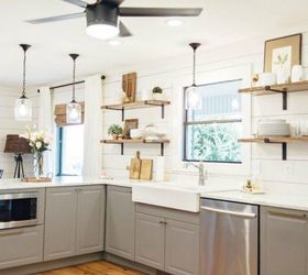 15 clever ways to add more kitchen storage space with open shelves, Keeps a minimalistic look