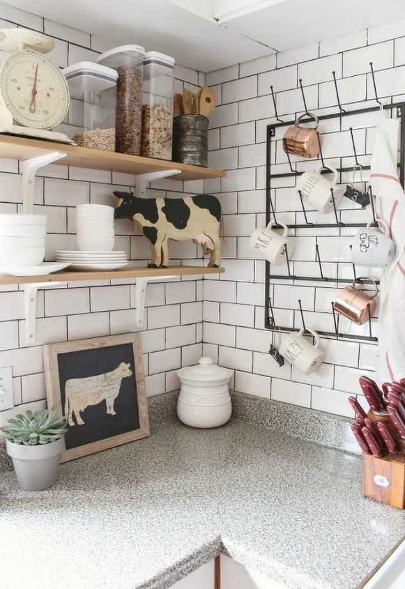 15 clever ways to add more kitchen storage space with open shelves, Turn it into a coffee corner