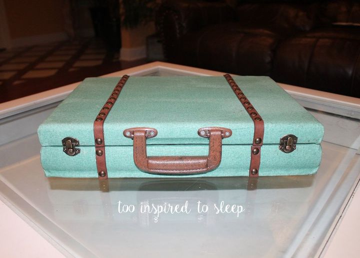 vintage luggage from a flatware storage chest, painted furniture, storage ideas