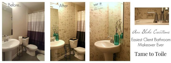 easiest bathroom makeover from tame to toile in 2 5hrs, bathroom ideas