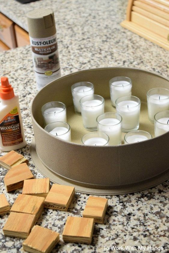 winter candle vignette a repurposed project