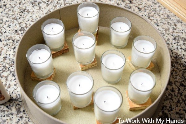 winter candle vignette a repurposed project