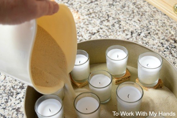 winter candle vignette a repurposed project