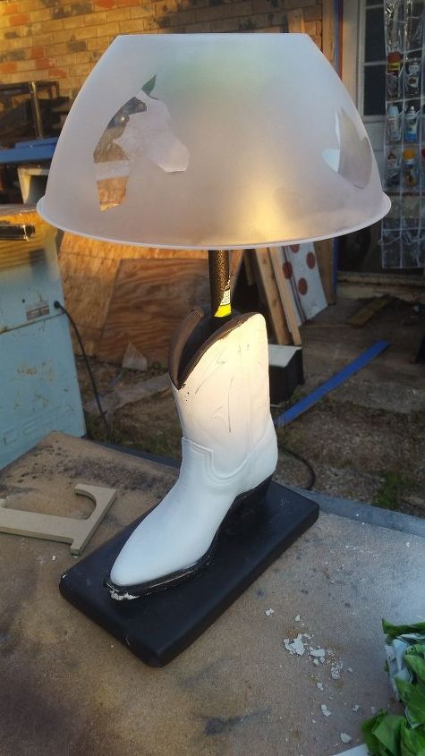 up cycling an indoor lamp to an outdoor lamp, lighting