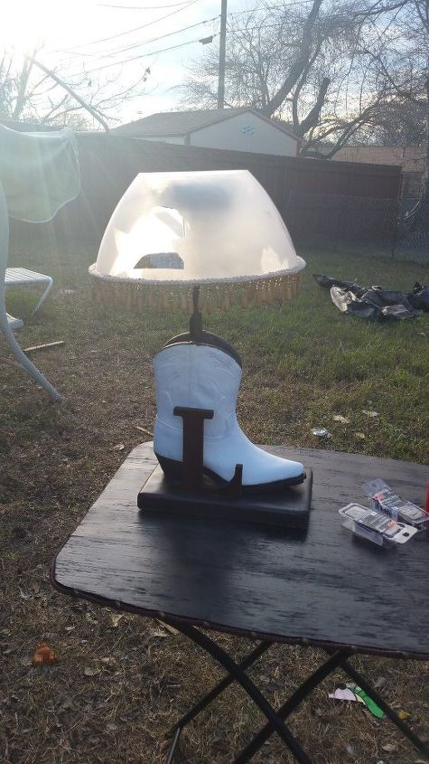 up cycling an indoor lamp to an outdoor lamp, lighting