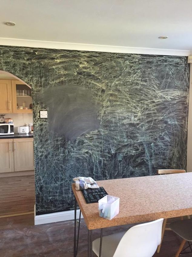 dining room chalkboard wall, chalkboard paint, crafts