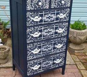 blue lace pattern 6 drawer dresser