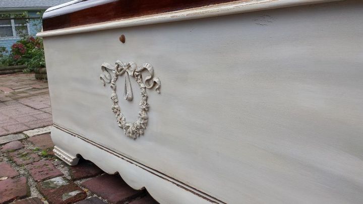 chipped veneer art deco cedar chest restore