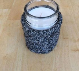 s 15 reasons not to trash your ugly worn out sweaters, crafts, repurposing upcycling, Decorate your plain jane candles
