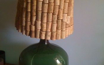 Green Glass Bottle With a Cork Lampshade