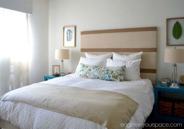 s 11 upholstered headboards you can make without sewing, This stunning one made from burlap