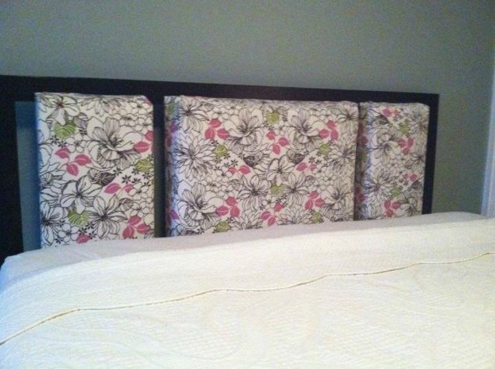 s 11 upholstered headboards you can make without sewing, This retro 70 s one made from flat sheets
