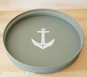 don t throw out dollar store trays til you see these crazy cool ideas, Stencil them with a nautical theme