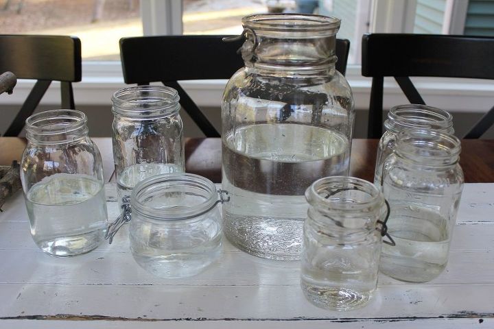 glass jar centerpiece with an adirondack twist