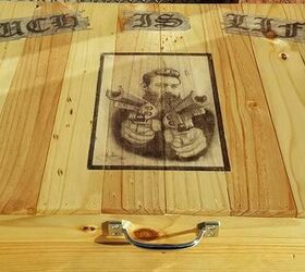 image transfer onto wooden chest do s dont s, painted furniture, Ned Kelly Outdoor Cooler