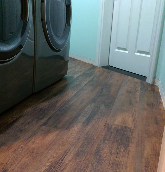 Transform Your Laundry Room Floor With Faux Wood Vinyl Flooring | Hometalk