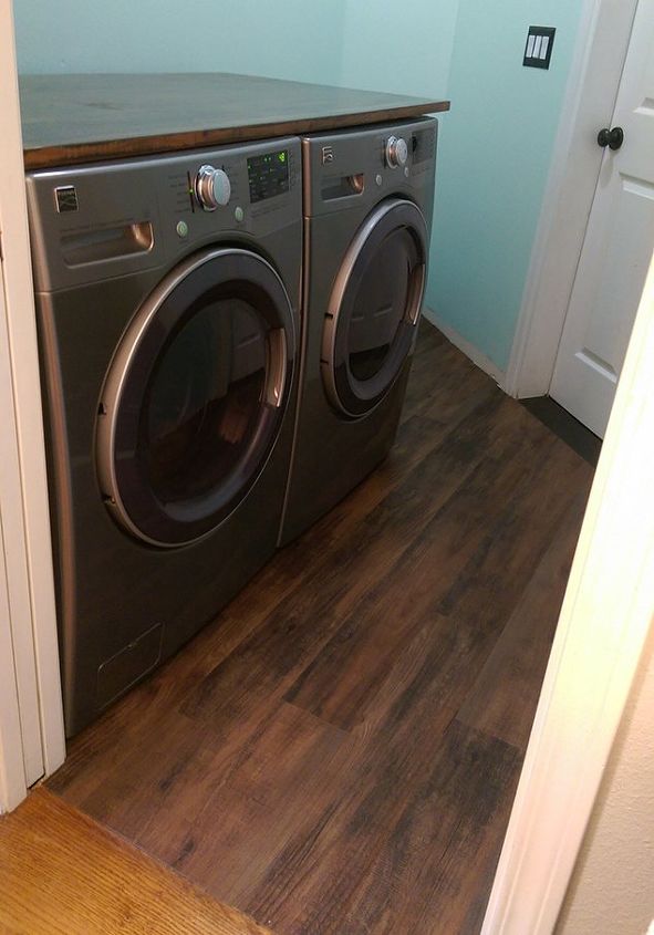 Transform Your Laundry Room Floor With Faux Wood Vinyl Flooring | Hometalk