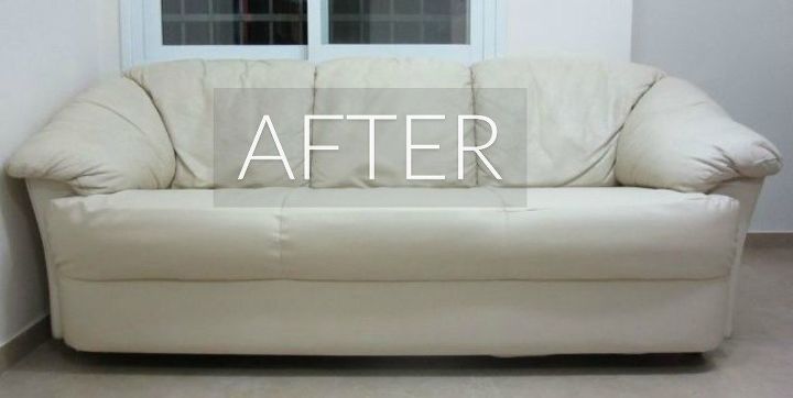 hide your couch s wear and tear with these 9 ingenious ideas, After Sewn and stapled