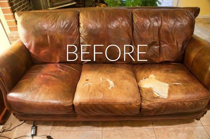 hide your couch s wear and tear with these 9 ingenious ideas, Before Tired and saggy