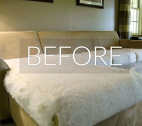hide your couch s wear and tear with these 9 ingenious ideas, Before Frayed and wrinkly leather
