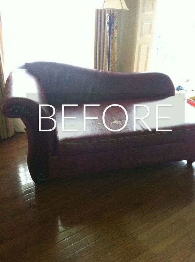 hide your couch s wear and tear with these 9 ingenious ideas, Before A cracked and chipped fainting couch