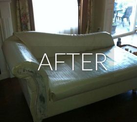 hide your couch s wear and tear with these 9 ingenious ideas, After A classic beauty revived with vinyl