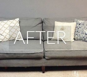 hide your couch s wear and tear with these 9 ingenious ideas, After A vision in chalk paint
