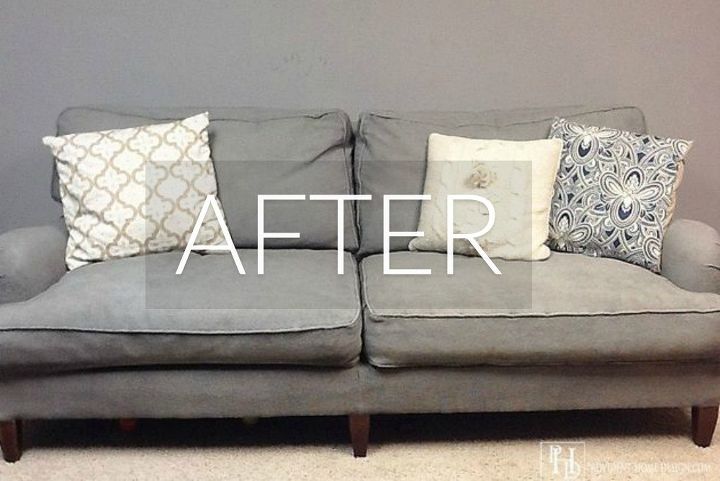 hide your couch s wear and tear with these 9 ingenious ideas, After A vision in chalk paint