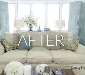 hide your couch s wear and tear with these 9 ingenious ideas, After Stunning showy slipcovers