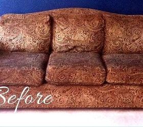 hide your couch s wear and tear with these 9 ingenious ideas, Before Thrift store disaster