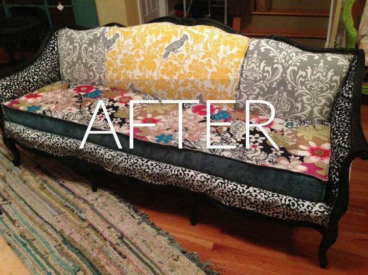 hide your couch s wear and tear with these 9 ingenious ideas, After Stuffed sewed and stapled