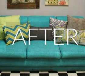 hide your couch s wear and tear with these 9 ingenious ideas, After A new painted bluebeauty
