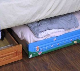 s 15 space saving hacks for your tight bedroom, bedroom ideas, Add storage drawers under your bed