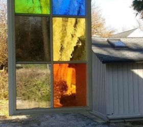 how to get backyard privacy without a fence, Hang up some stained glass panels