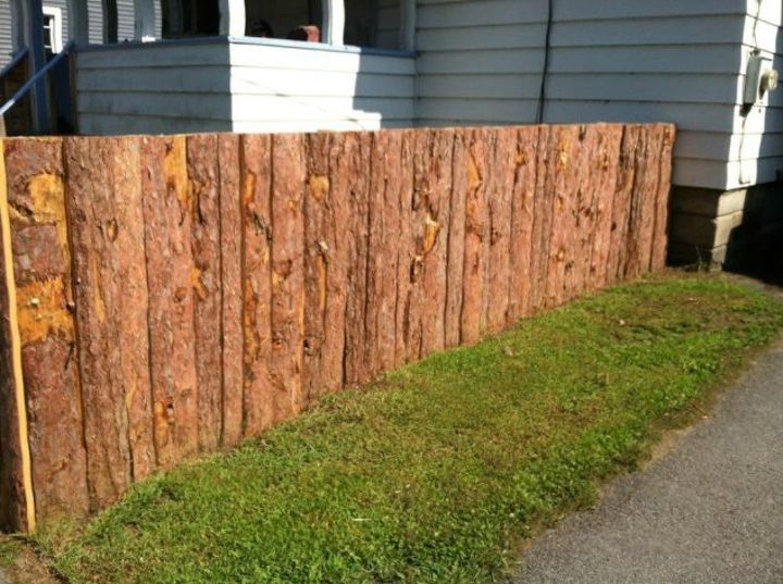 how to get backyard privacy without a fence, Line up scrap pieces of lumber yard